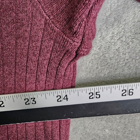 Mens Burgundy J. Ferrar Ribbed Shirt Long Sleeve Crew Neck Size XL - Picture 6 of 8